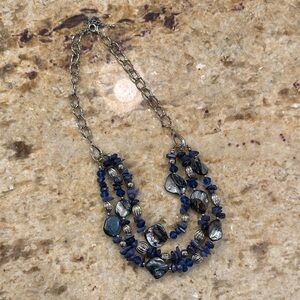 Chic Blue and Silver Women's Necklace